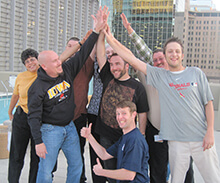 Group celebrating success after completing our GeoTrek team building activity in Phoenix Arizona