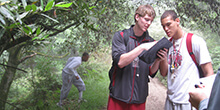 A group strategizes during our orienteering team building activity in Oakland California