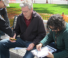 Team plots their route during our GeoTrek team building activity in San Jose California