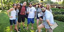 Group takes a break from strategizing to pose during our GeoTrek team building activity in Maui Hawaii