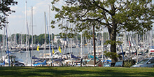 Tranquil sailing dock where we gear up for our sailing team building activity in Annapolis Maryland