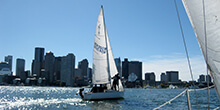 Sunset on the harbor during our sailing team building activity in Boston Massachusetts