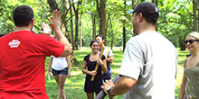 High fives all around after our Pipeline team building activity in Philadelphia Pennsylvania