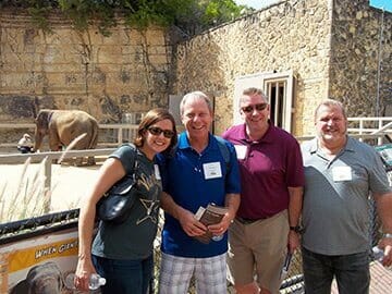 Small teams explore teamwork while enjoying the zoo